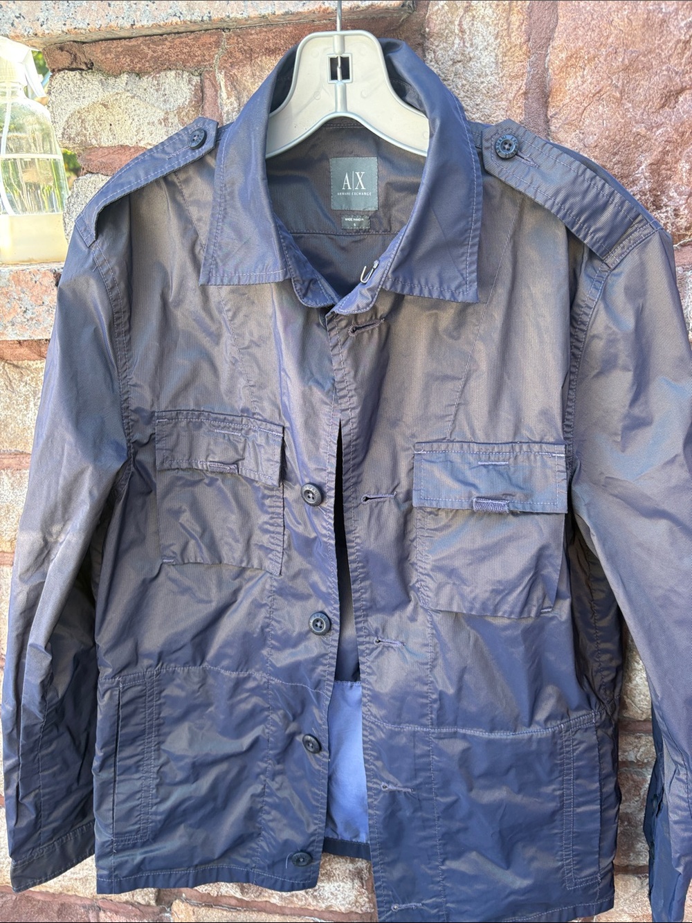 A/X Armani Exchange Men's Dark Navy Military Field Jacket